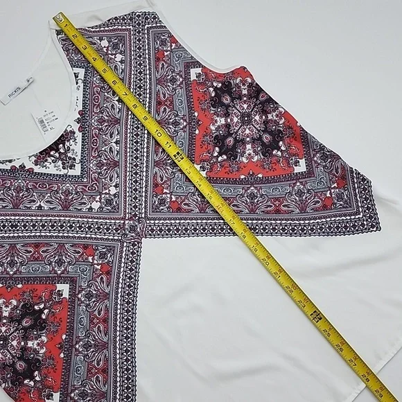 Ricki's Size XL White Shirt Resplendent with Red and Black Design  Size XL - Picture 11 of 11